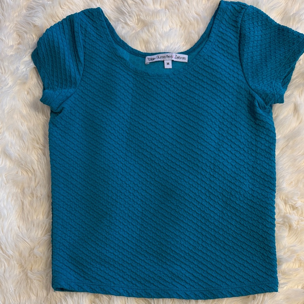 Blue Textured Kids Top